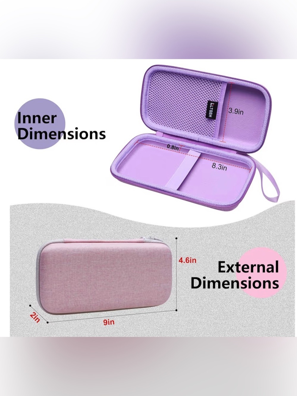 Pink Travel Storage Case with zipper and pocket NEW NWOT